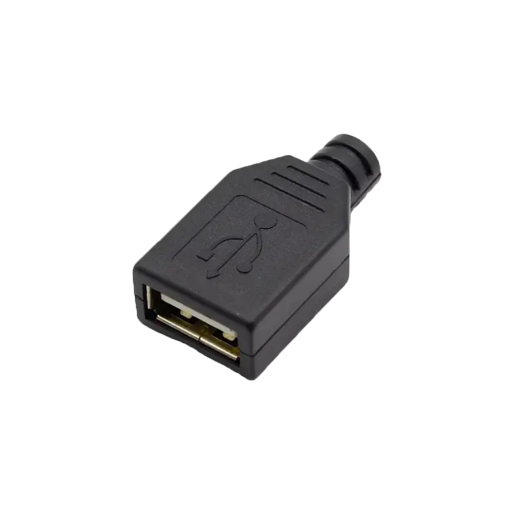 Fiche USB Female A Souder Noir