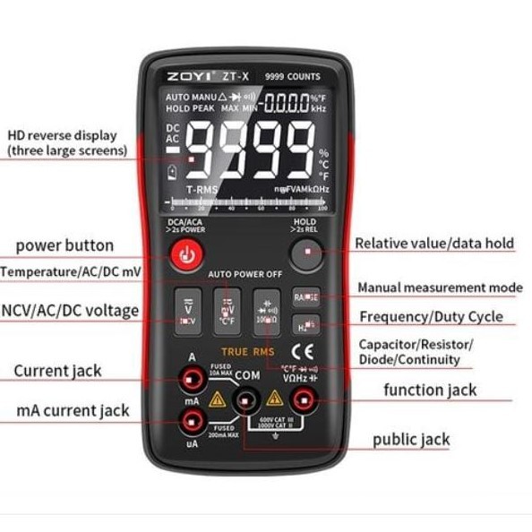 Multimètre Digital ZOYI ZT-X 9999