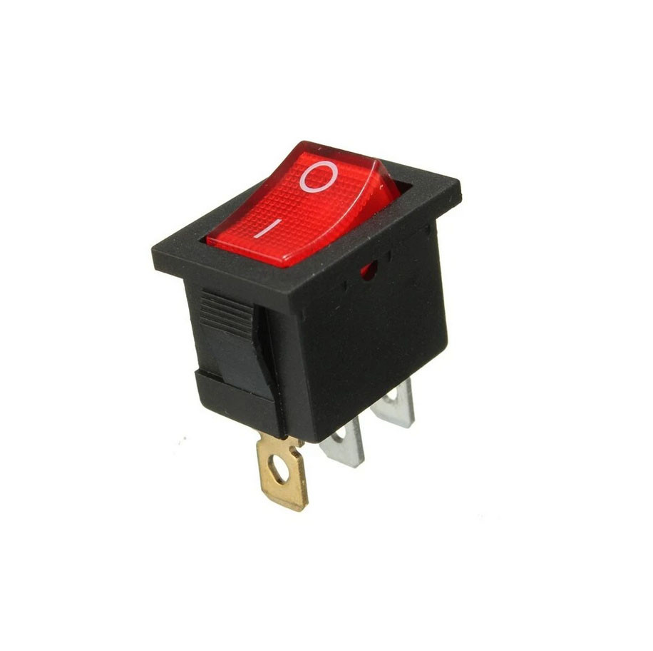 INTERRUPTEUR MOYEN 3PIN AVEC LAMP ROUGE KCD1-3PN R