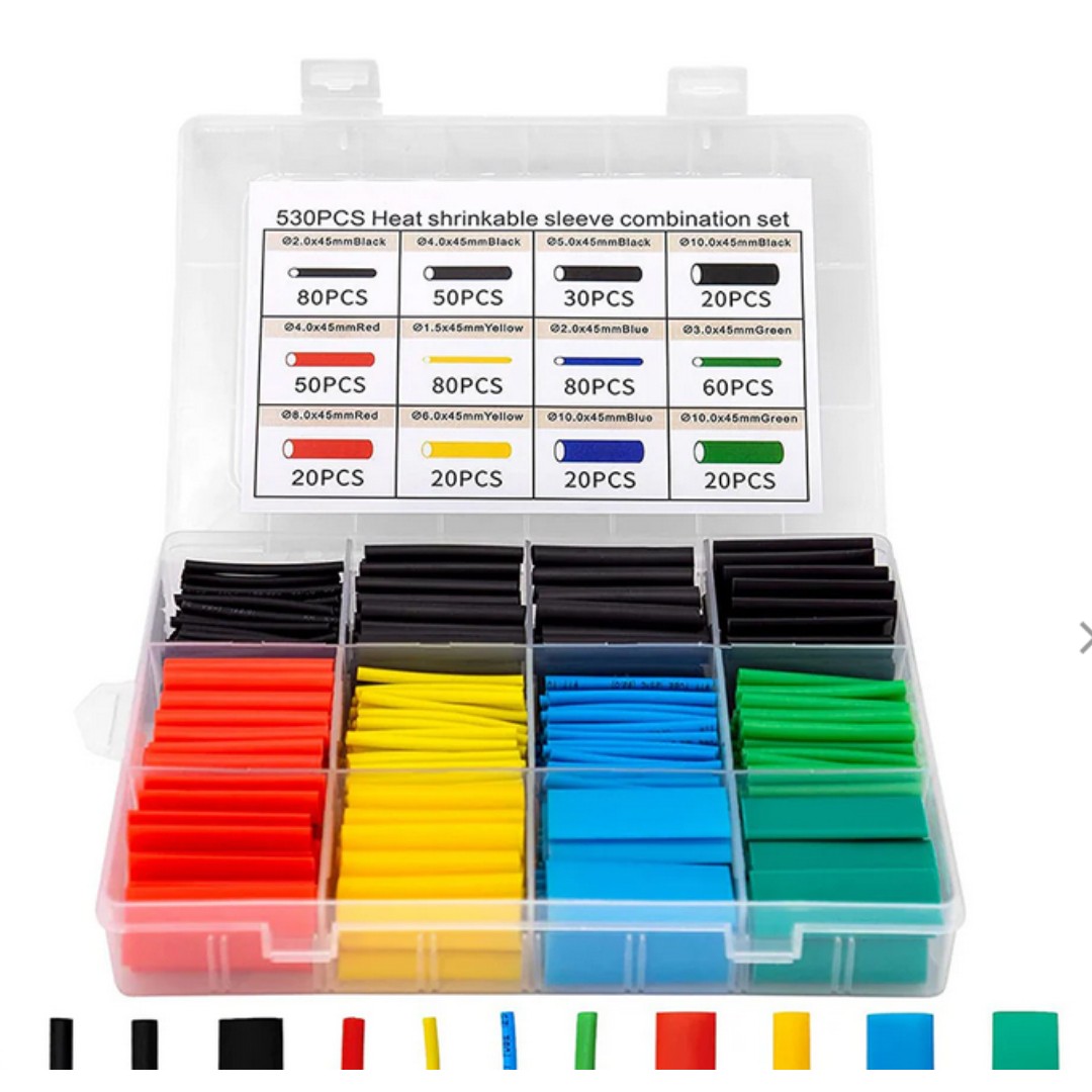 530 Piece Environmentally Friendly Colour Heat Shrink Shrinkable Tube Set