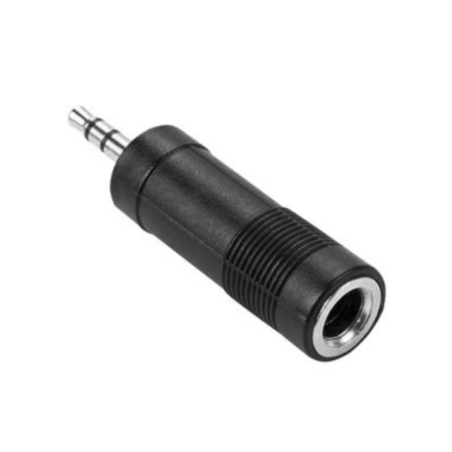 Adapteur jack plastic Noir 3.5mm a 6.35mm male/female