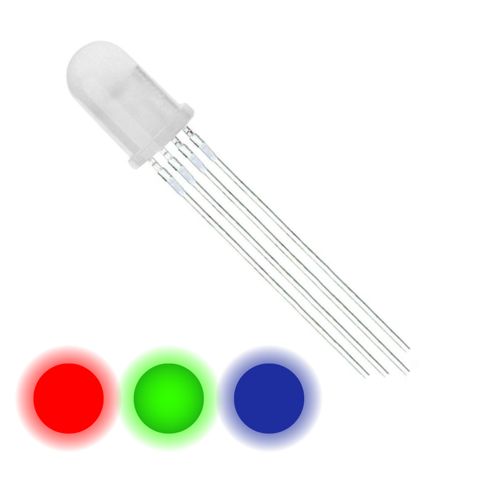 LED 5mm 3V Transparent RGB 4pin